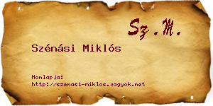 Szénási Miklós névjegykártya