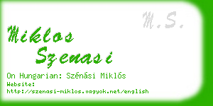 miklos szenasi business card