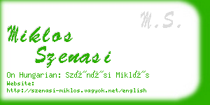 miklos szenasi business card